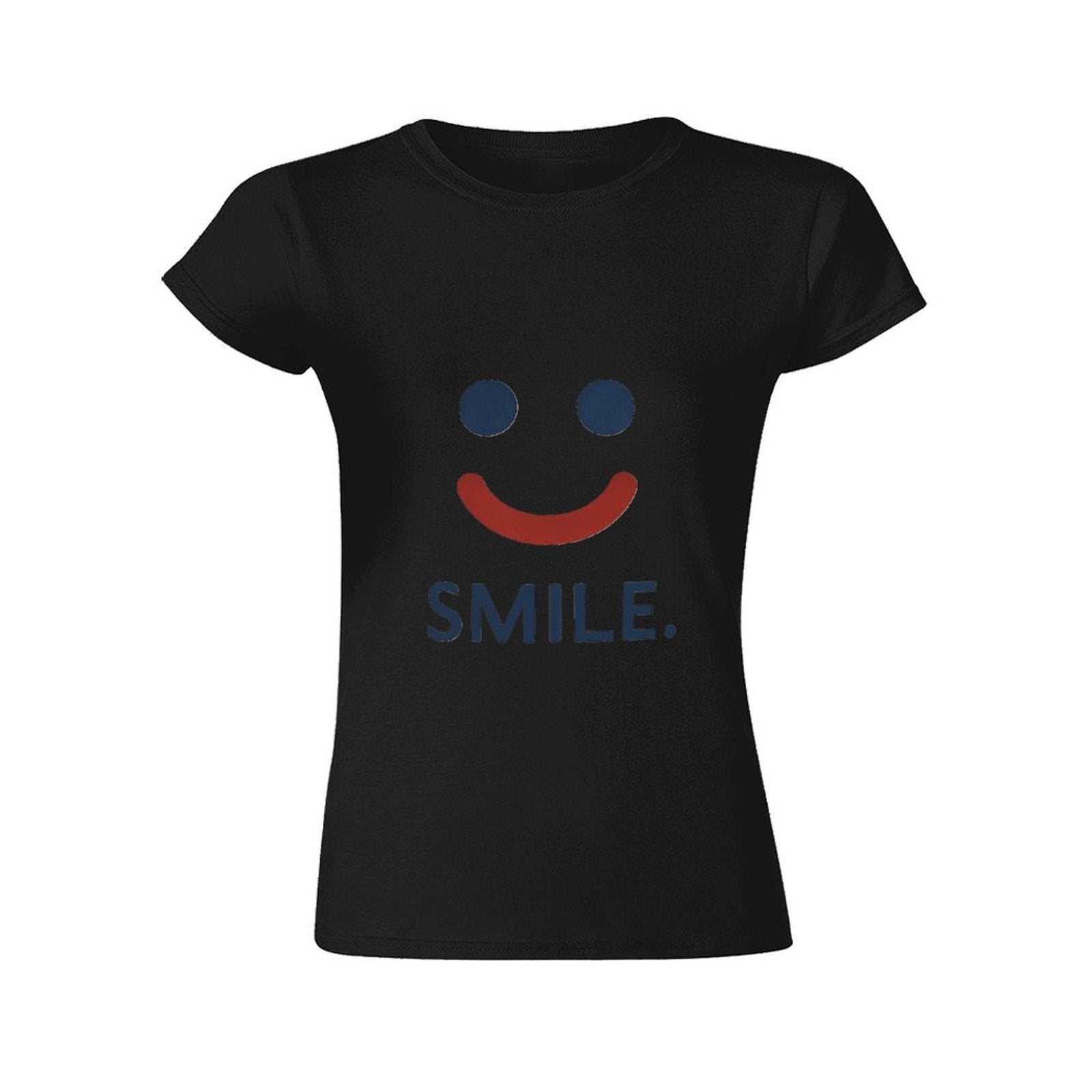 Gildan T-shirt Women Simple Smile Reminder Spring and Summer Round Neck Short - sleeved Tops Women's Casual Sports T-shirt - TrendyLookz