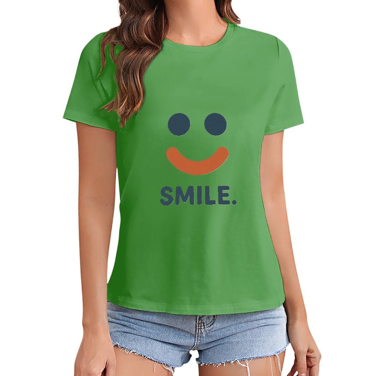 Gildan T-shirt Women Simple Smile Reminder - U1 Spring and Summer Round Neck Short - sleeved Tops Women's Casual Sports T-shirt - TrendyLookz