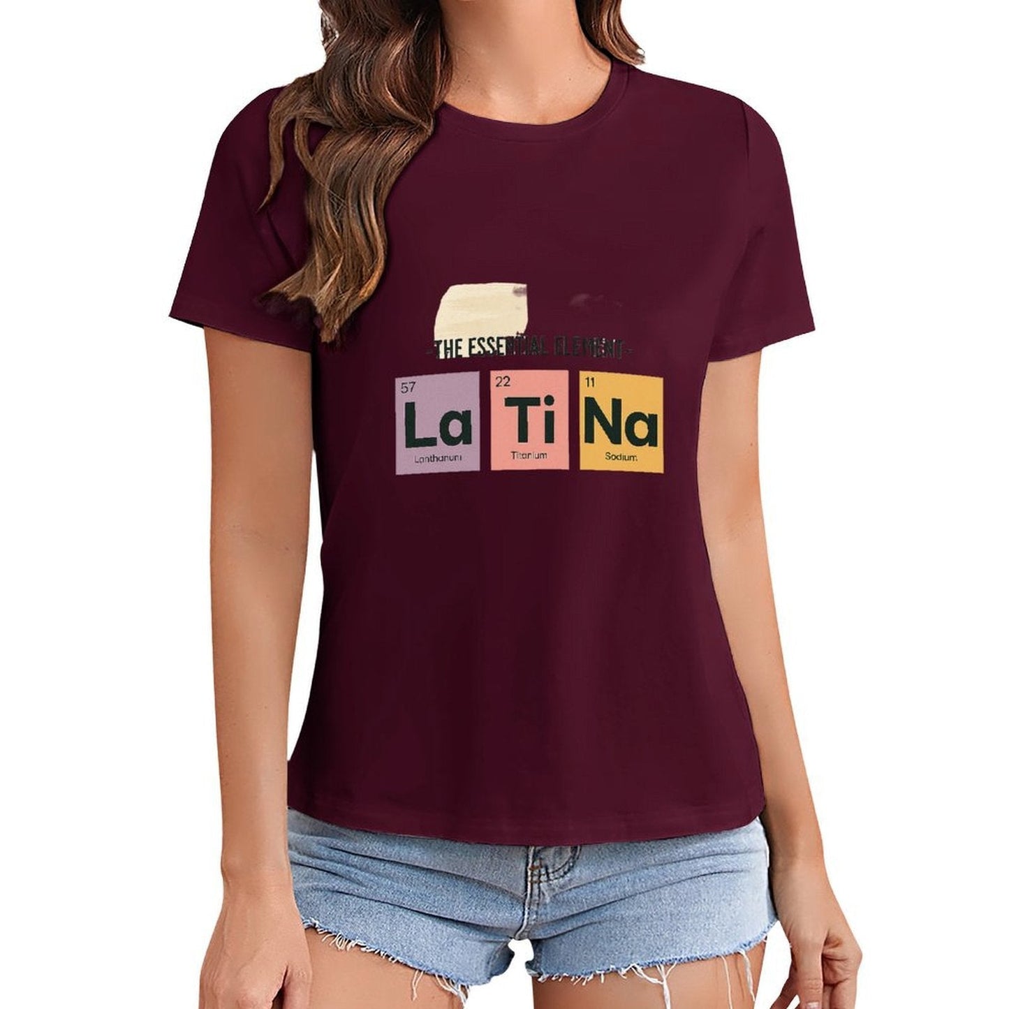 Gildan T-shirt Women The Essential Latina Elements Spring and Summer Round Neck Short - sleeved Tops Women's Casual Sports T-shirt - TrendyLookz