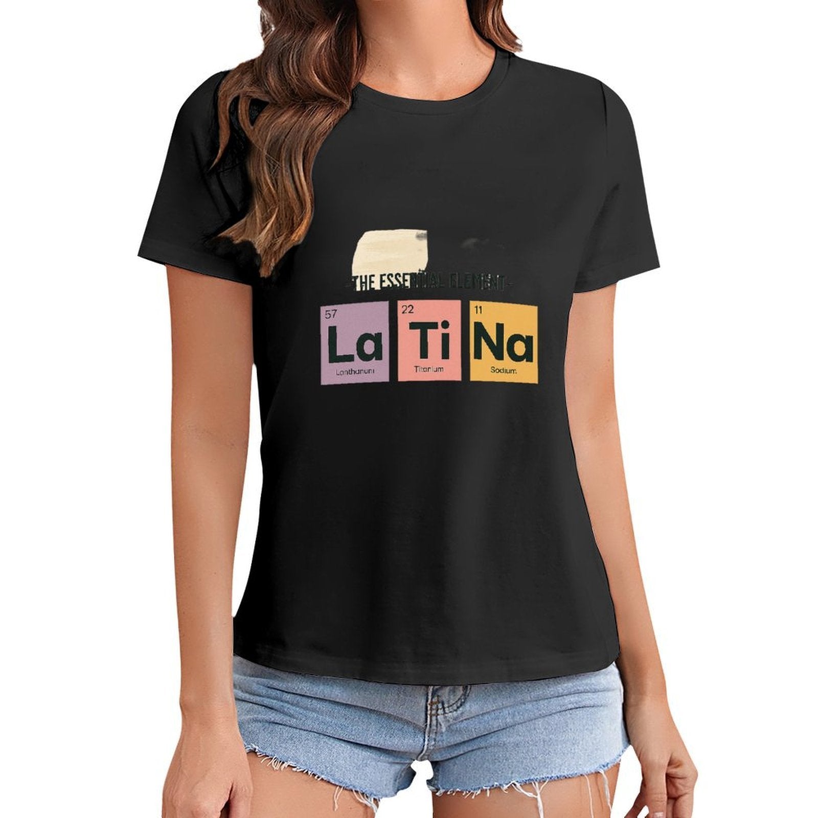 Gildan T-shirt Women The Essential Latina Elements Spring and Summer Round Neck Short - sleeved Tops Women's Casual Sports T-shirt - TrendyLookz
