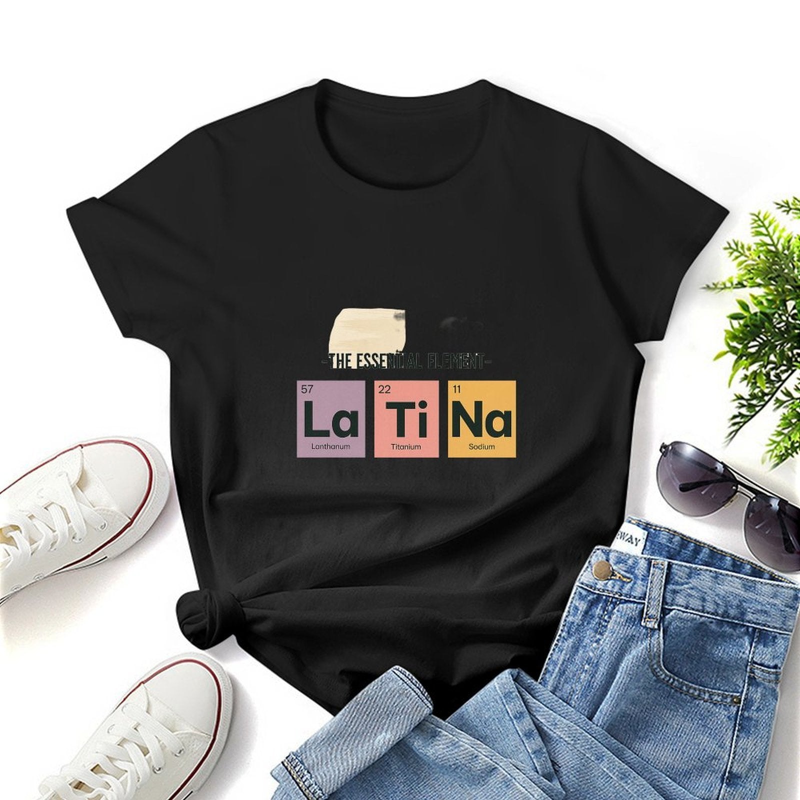 Gildan T-shirt Women The Essential Latina Elements Spring and Summer Round Neck Short - sleeved Tops Women's Casual Sports T-shirt - TrendyLookz