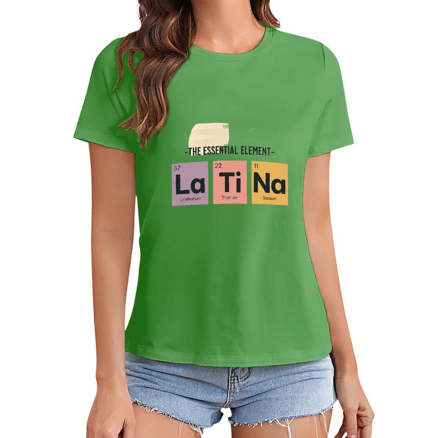 Gildan T-shirt Women The Essential Latina Elements Spring and Summer Round Neck Short - sleeved Tops Women's Casual Sports T-shirt - TrendyLookz