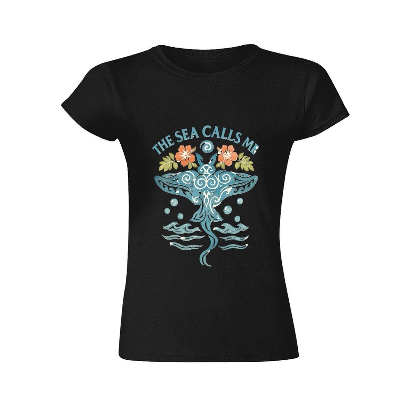Gildan T-shirt Women The Sea Calls Me - U1 Spring and Summer Round Neck Short - sleeved Tops Women's Casual Sports T-shirt - TrendyLookz