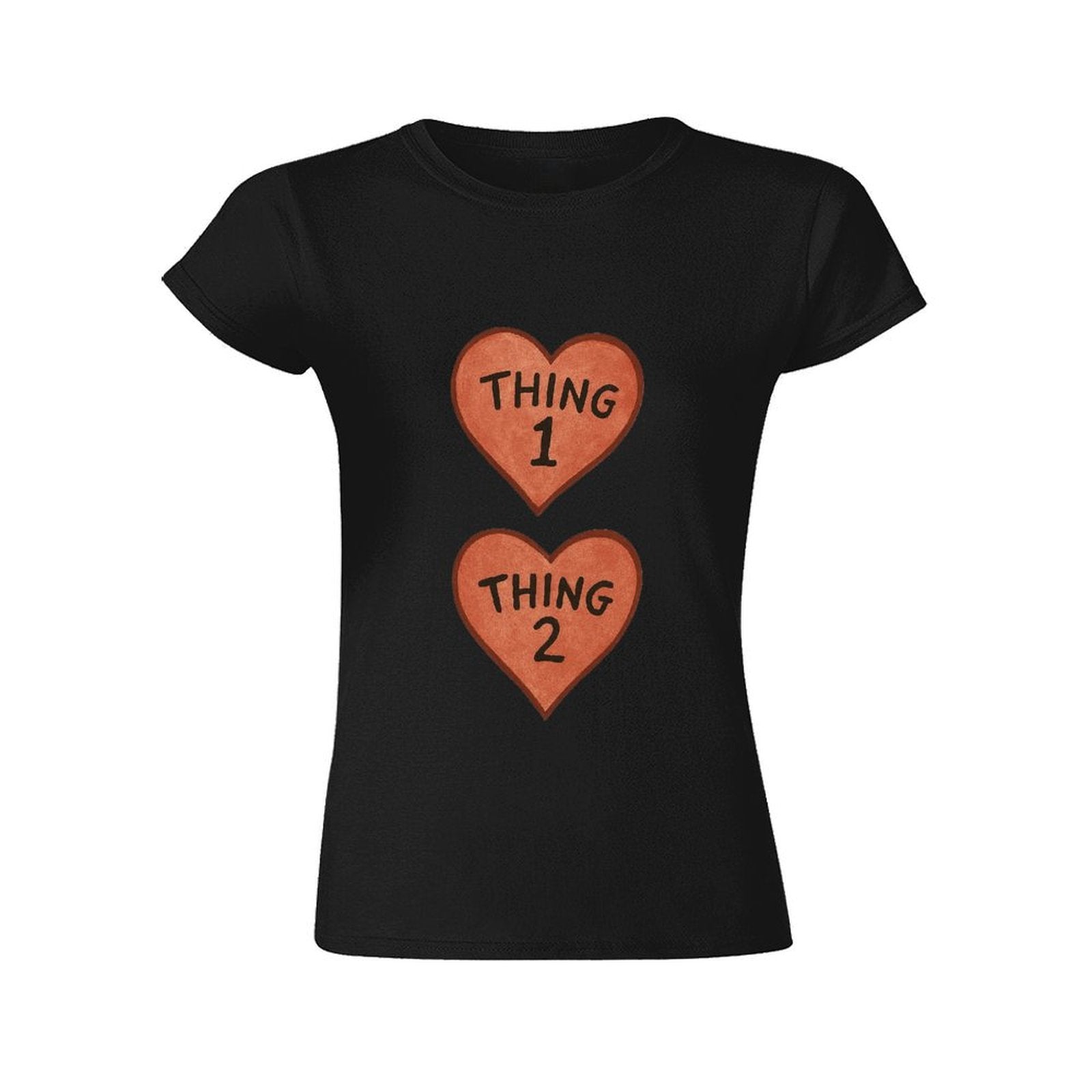 Gildan T-shirt Women Thing 1 And Thing 2 Hearts - U1 Spring and Summer Round Neck Short - sleeved Tops Women's Casual Sports T-shirt - TrendyLookz