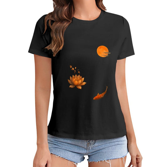 Gildan T-shirt Women Tranquil Autumn Evening Serenity - U1 Spring and Summer Round Neck Short - sleeved Tops Women's Casual Sports T-shirt - TrendyLookz