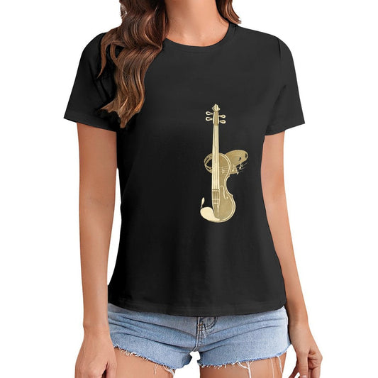 Gildan T-shirt Women Violin Is My Language - U1 Spring and Summer Round Neck Short - sleeved Tops Women's Casual Sports T-shirt - TrendyLookz