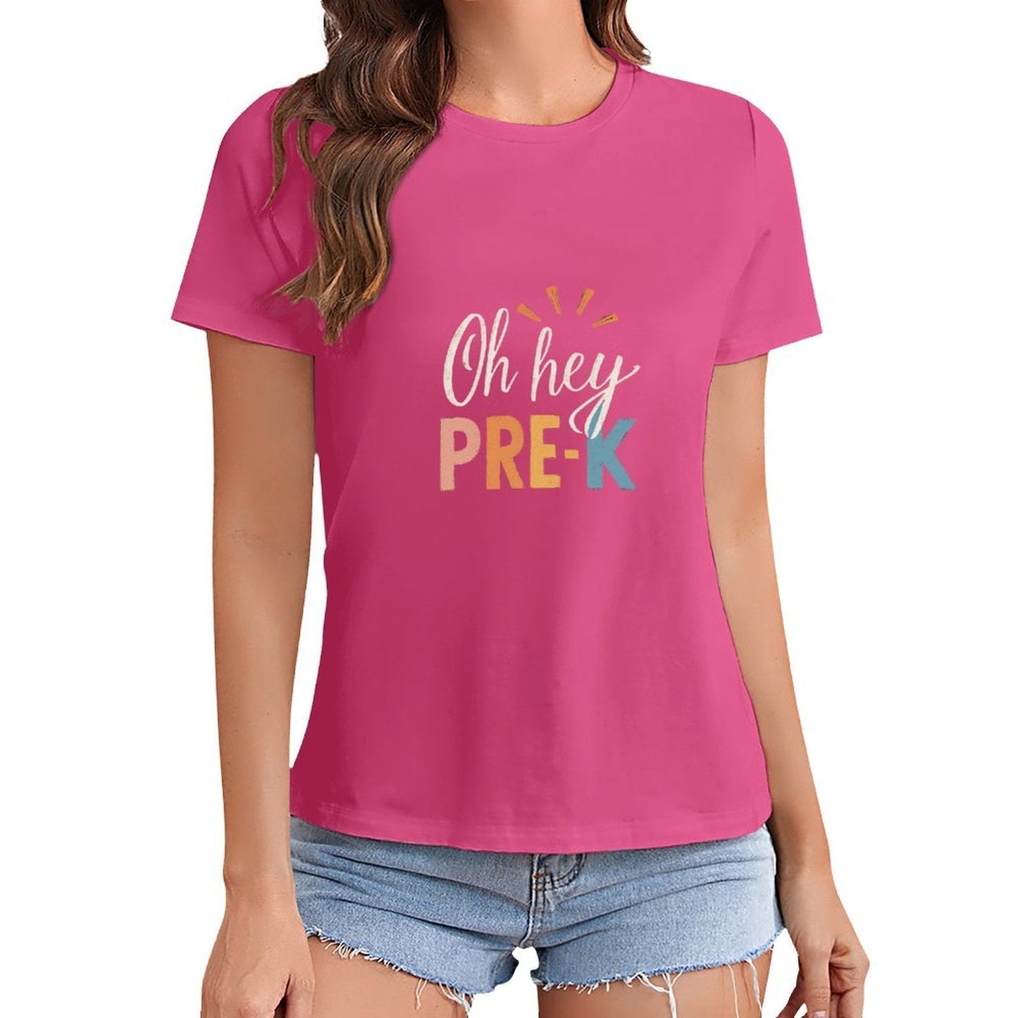 Gildan T-shirt Women Welcome To Pre - K - U1 Spring and Summer Round Neck Short - sleeved Tops Women's Casual Sports T-shirt - TrendyLookz