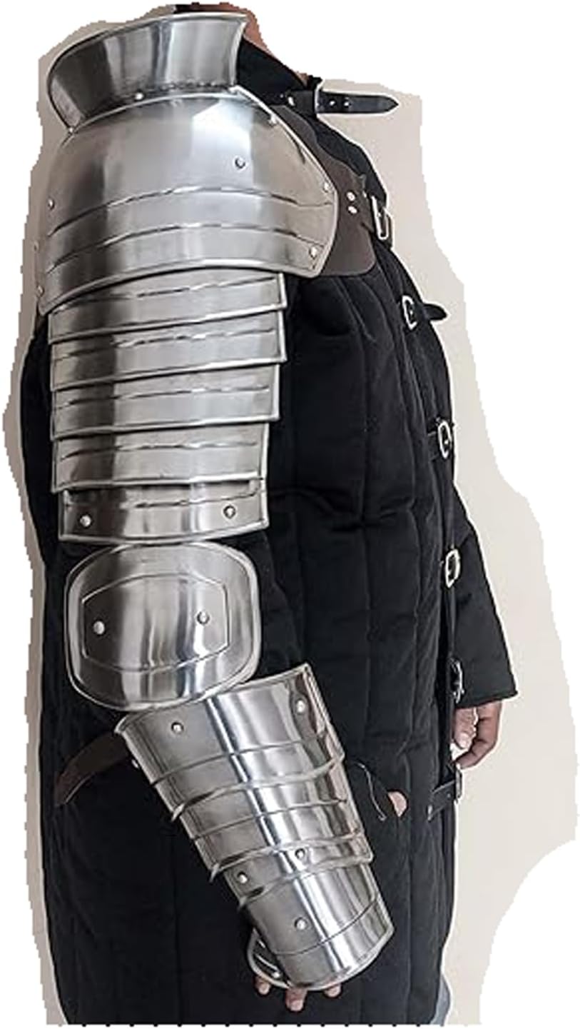 Gladiator Manica Medieval Single Arm Pauldron Spartacus Roman Warrior Sleeve Shoulder Arm Gladiator Manica Armguard Replica Armor Functional Reproduction Armour Single Hand Costume for Mens Adult Size - TrendyLookz