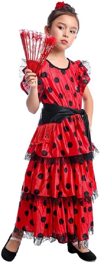 Halloween Girls cosplay Spanish Flamenco Stage Costume Dress - TrendyLookz