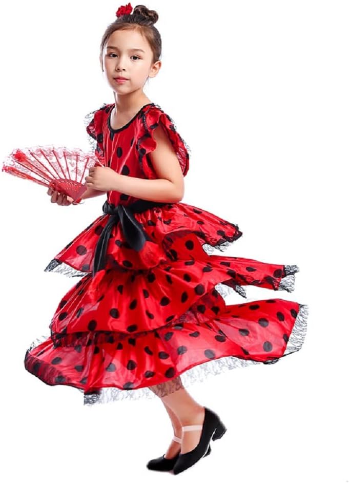 Halloween Girls cosplay Spanish Flamenco Stage Costume Dress - TrendyLookz