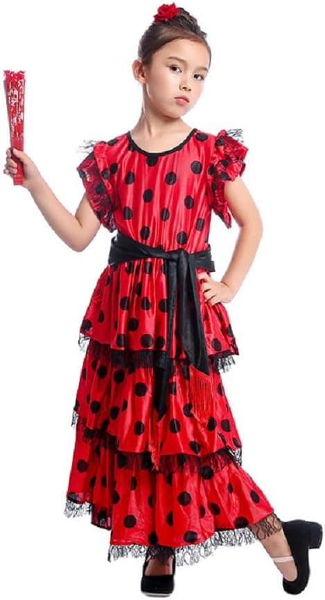 Halloween Girls cosplay Spanish Flamenco Stage Costume Dress - TrendyLookz