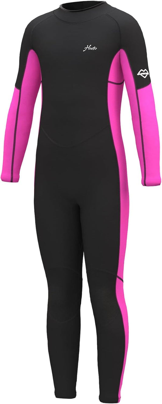 Hevto Kids Wetsuit for Boys Girls Toddler Youth 3/2mm Neoprene Full Wet Suits in Cold Water for Swimming Surfing Diving - TrendyLookz