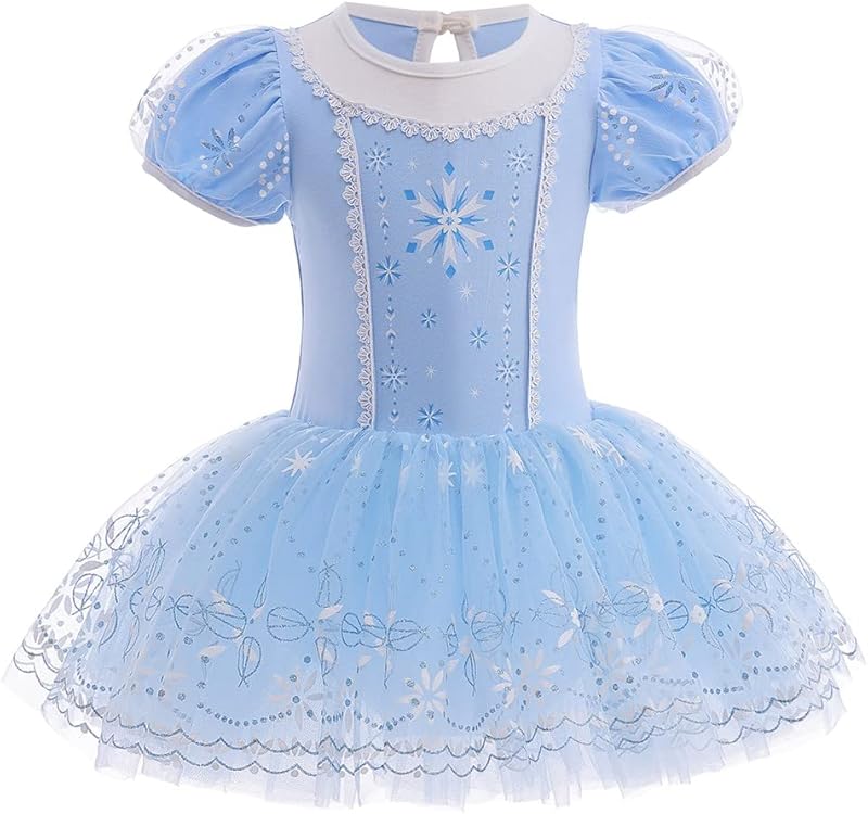 HIHCBF Princess Girls Leotards Ballet Dance Skirted Tutus Short Sleeve Dancewear Halloween Christmas Party Fancy Dress - TrendyLookz