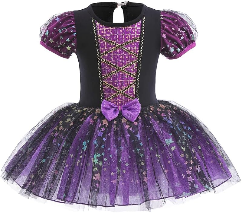 HIHCBF Princess Girls Leotards Ballet Dance Skirted Tutus Short Sleeve Dancewear Halloween Christmas Party Fancy Dress - TrendyLookz