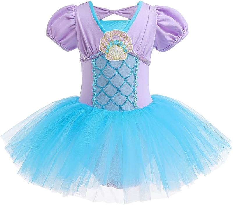 HIHCBF Princess Girls Leotards Ballet Dance Skirted Tutus Short Sleeve Dancewear Halloween Christmas Party Fancy Dress - TrendyLookz