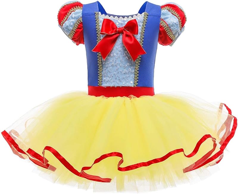 HIHCBF Princess Girls Leotards Ballet Dance Skirted Tutus Short Sleeve Dancewear Halloween Christmas Party Fancy Dress - TrendyLookz