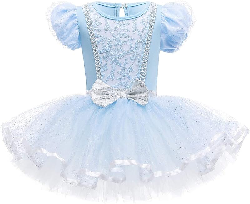 HIHCBF Princess Girls Leotards Ballet Dance Skirted Tutus Short Sleeve Dancewear Halloween Christmas Party Fancy Dress - TrendyLookz