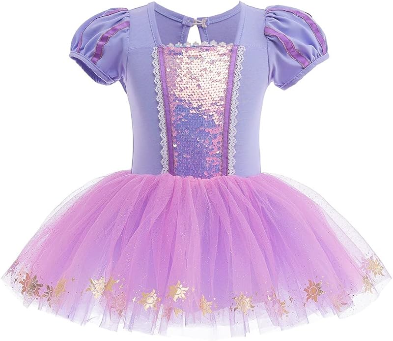 HIHCBF Princess Girls Leotards Ballet Dance Skirted Tutus Short Sleeve Dancewear Halloween Christmas Party Fancy Dress - TrendyLookz