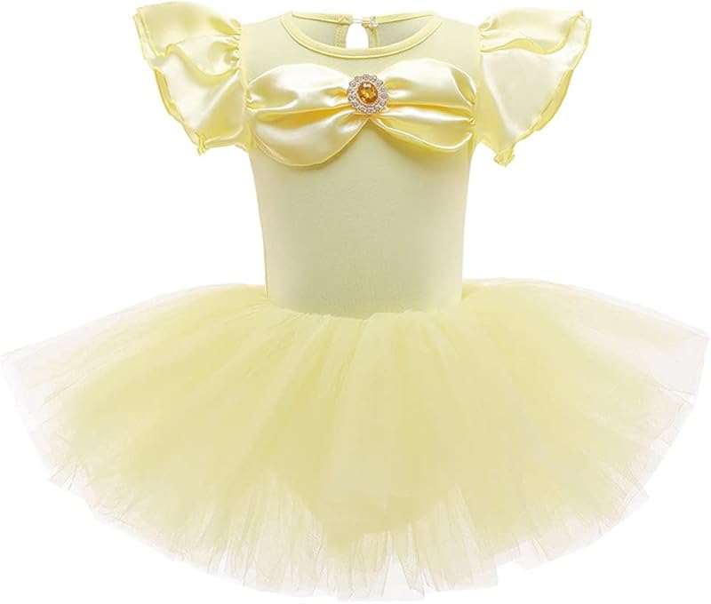 HIHCBF Princess Girls Leotards Ballet Dance Skirted Tutus Short Sleeve Dancewear Halloween Christmas Party Fancy Dress - TrendyLookz