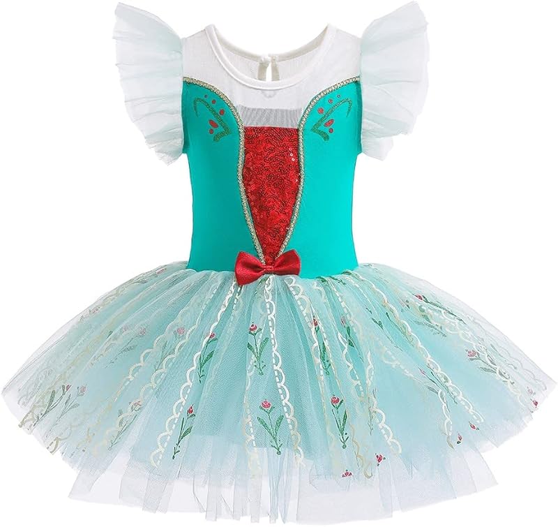 HIHCBF Princess Girls Leotards Ballet Dance Skirted Tutus Short Sleeve Dancewear Halloween Christmas Party Fancy Dress - TrendyLookz