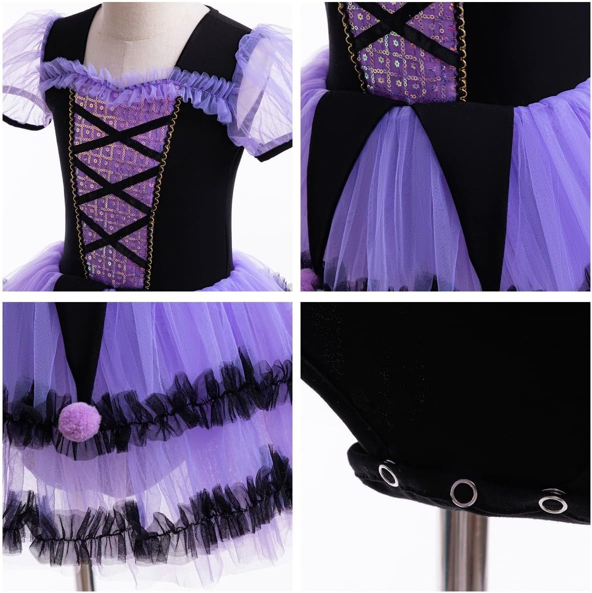 HIHCBF Princess Girls Leotards Ballet Dance Skirted Tutus Short Sleeve Dancewear Halloween Christmas Party Fancy Dress - TrendyLookz