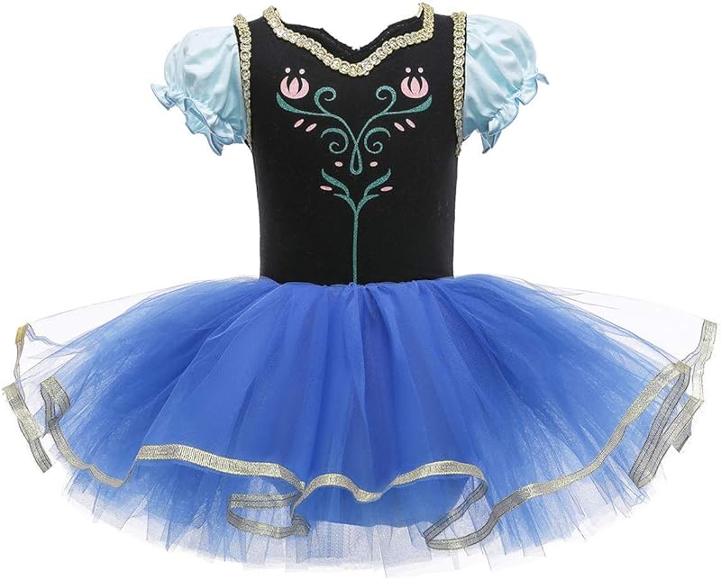 HIHCBF Princess Girls Leotards Ballet Dance Skirted Tutus Short Sleeve Dancewear Halloween Christmas Party Fancy Dress - TrendyLookz