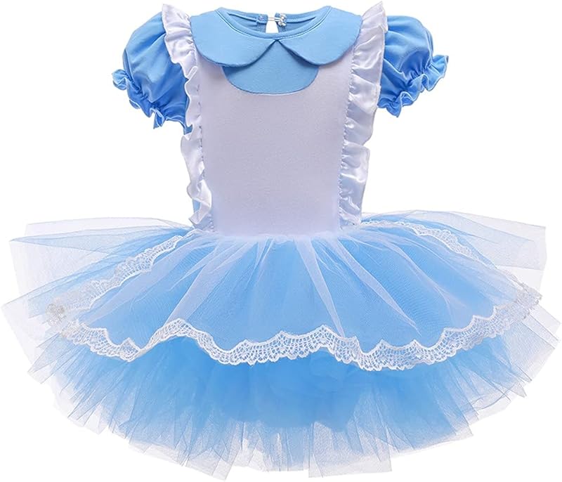 HIHCBF Princess Girls Leotards Ballet Dance Skirted Tutus Short Sleeve Dancewear Halloween Christmas Party Fancy Dress - TrendyLookz