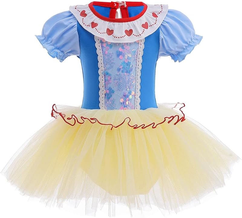 HIHCBF Princess Girls Leotards Ballet Dance Skirted Tutus Short Sleeve Dancewear Halloween Christmas Party Fancy Dress - TrendyLookz