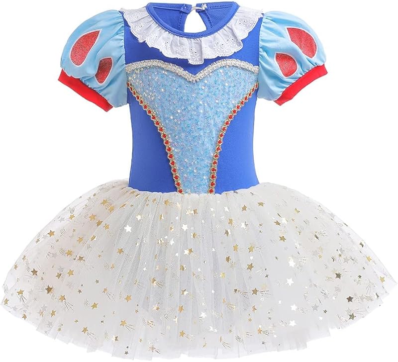 HIHCBF Princess Girls Leotards Ballet Dance Skirted Tutus Short Sleeve Dancewear Halloween Christmas Party Fancy Dress - TrendyLookz