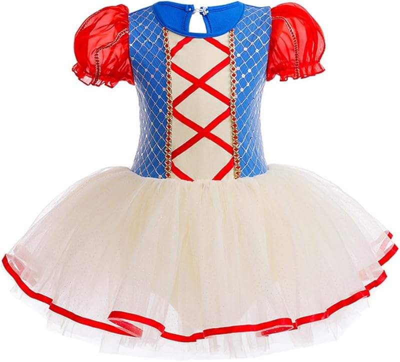 HIHCBF Princess Girls Leotards Ballet Dance Skirted Tutus Short Sleeve Dancewear Halloween Christmas Party Fancy Dress - TrendyLookz