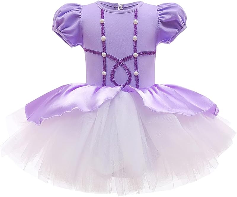 HIHCBF Princess Girls Leotards Ballet Dance Skirted Tutus Short Sleeve Dancewear Halloween Christmas Party Fancy Dress - TrendyLookz