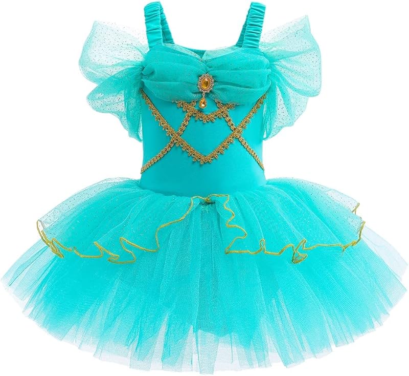 HIHCBF Princess Girls Leotards Ballet Dance Skirted Tutus Short Sleeve Dancewear Halloween Christmas Party Fancy Dress - TrendyLookz