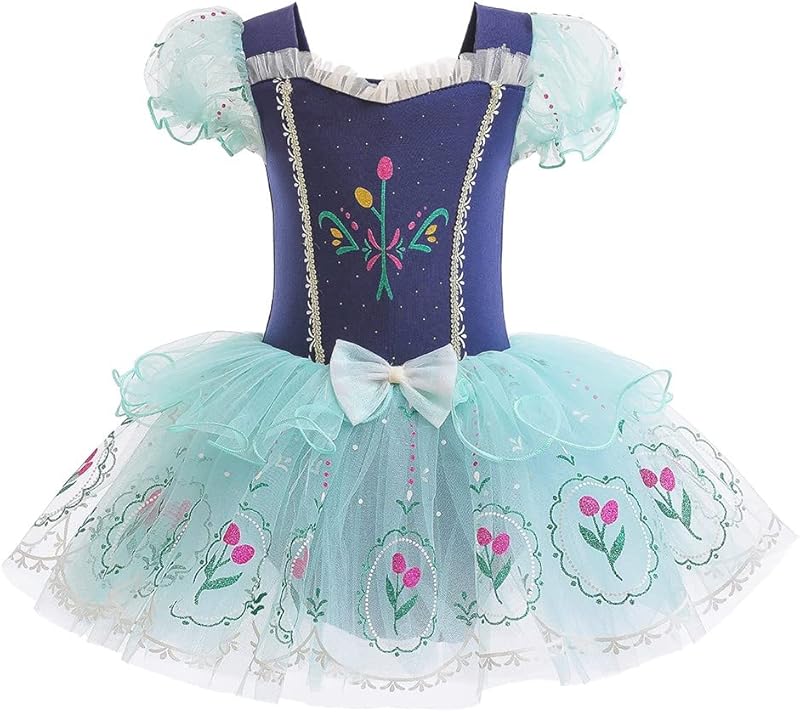 HIHCBF Princess Girls Leotards Ballet Dance Skirted Tutus Short Sleeve Dancewear Halloween Christmas Party Fancy Dress - TrendyLookz