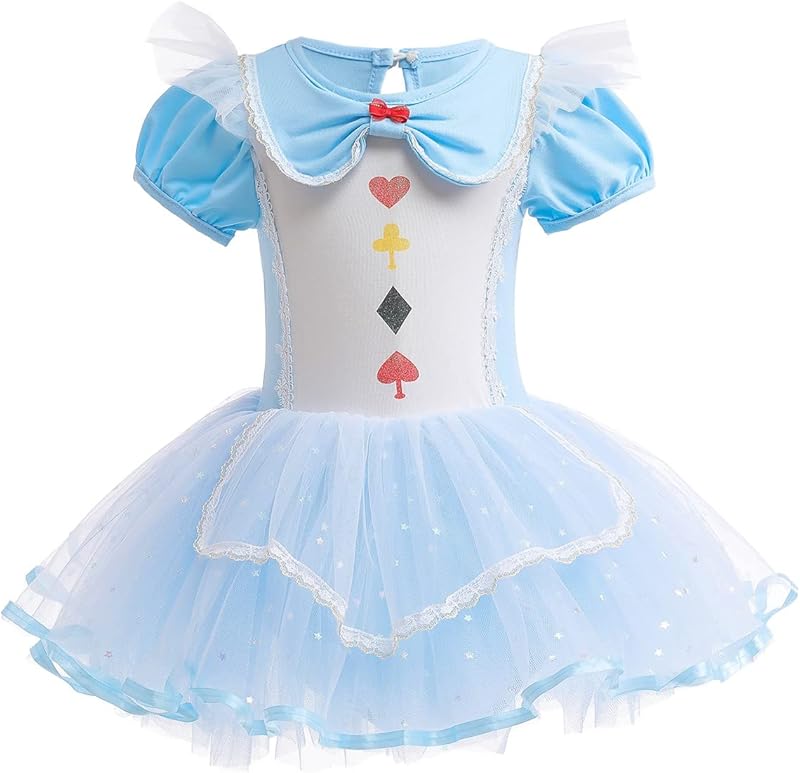 HIHCBF Princess Girls Leotards Ballet Dance Skirted Tutus Short Sleeve Dancewear Halloween Christmas Party Fancy Dress - TrendyLookz