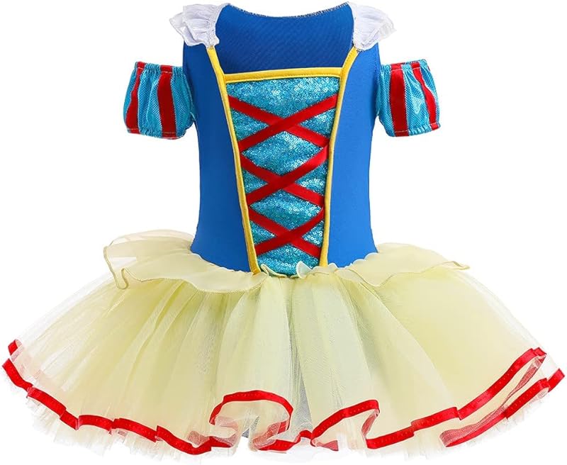 HIHCBF Princess Girls Leotards Ballet Dance Skirted Tutus Short Sleeve Dancewear Halloween Christmas Party Fancy Dress - TrendyLookz