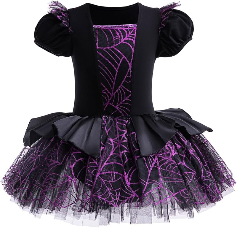 HIHCBF Princess Girls Leotards Ballet Dance Skirted Tutus Short Sleeve Dancewear Halloween Christmas Party Fancy Dress - TrendyLookz