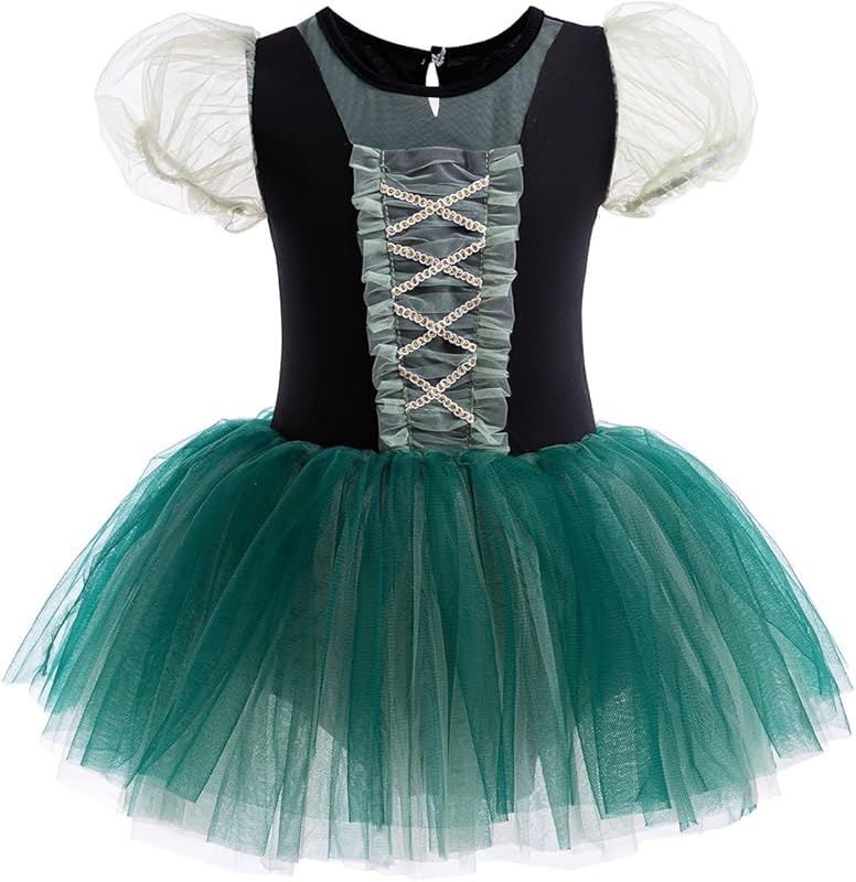 HIHCBF Princess Girls Leotards Ballet Dance Skirted Tutus Short Sleeve Dancewear Halloween Christmas Party Fancy Dress - TrendyLookz