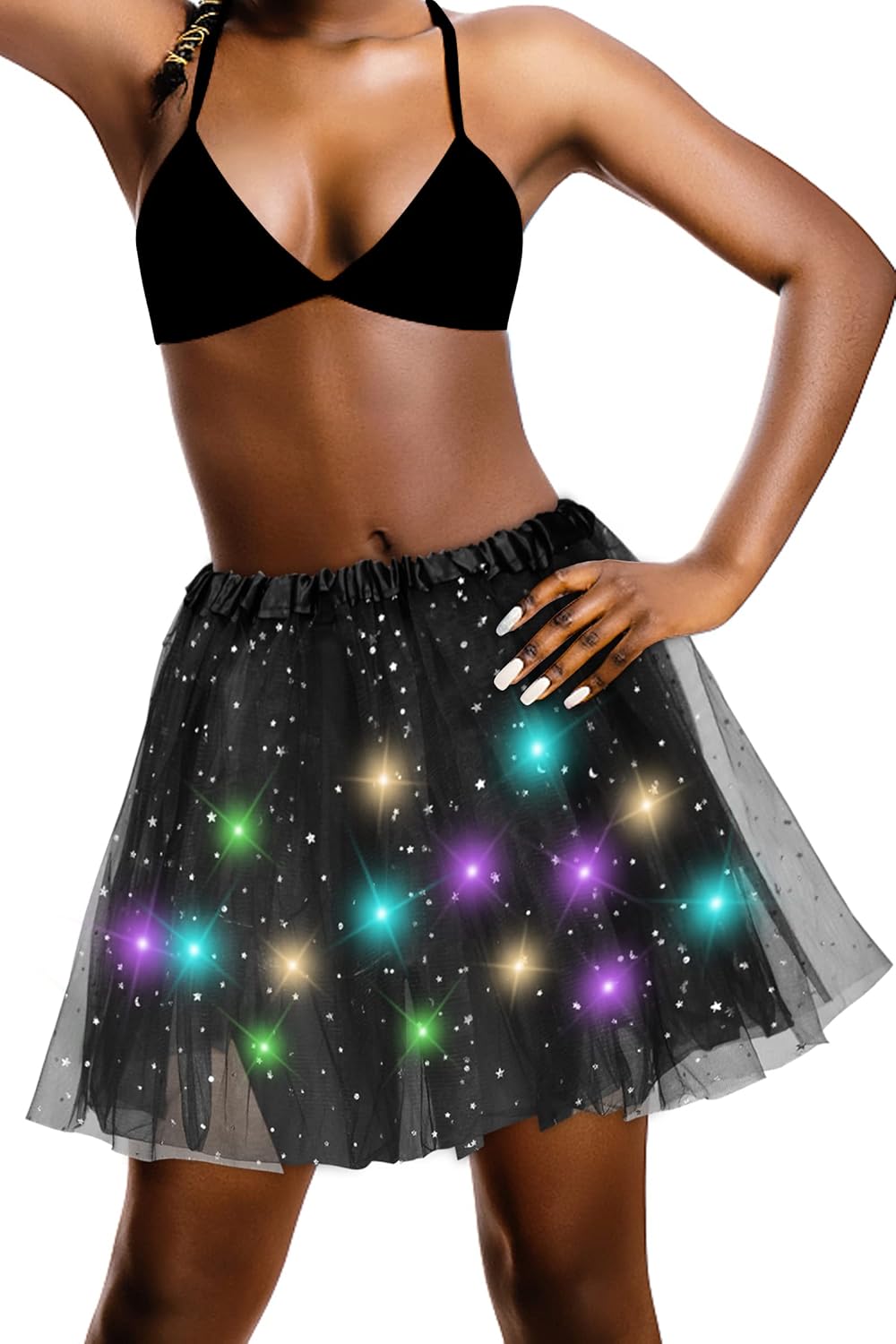 Hikkcos 2 Pcs Halloween Tutu Skirt for Adult Women Light Up Tutus Skirt Led Tutu Costume for Canival Party - TrendyLookz