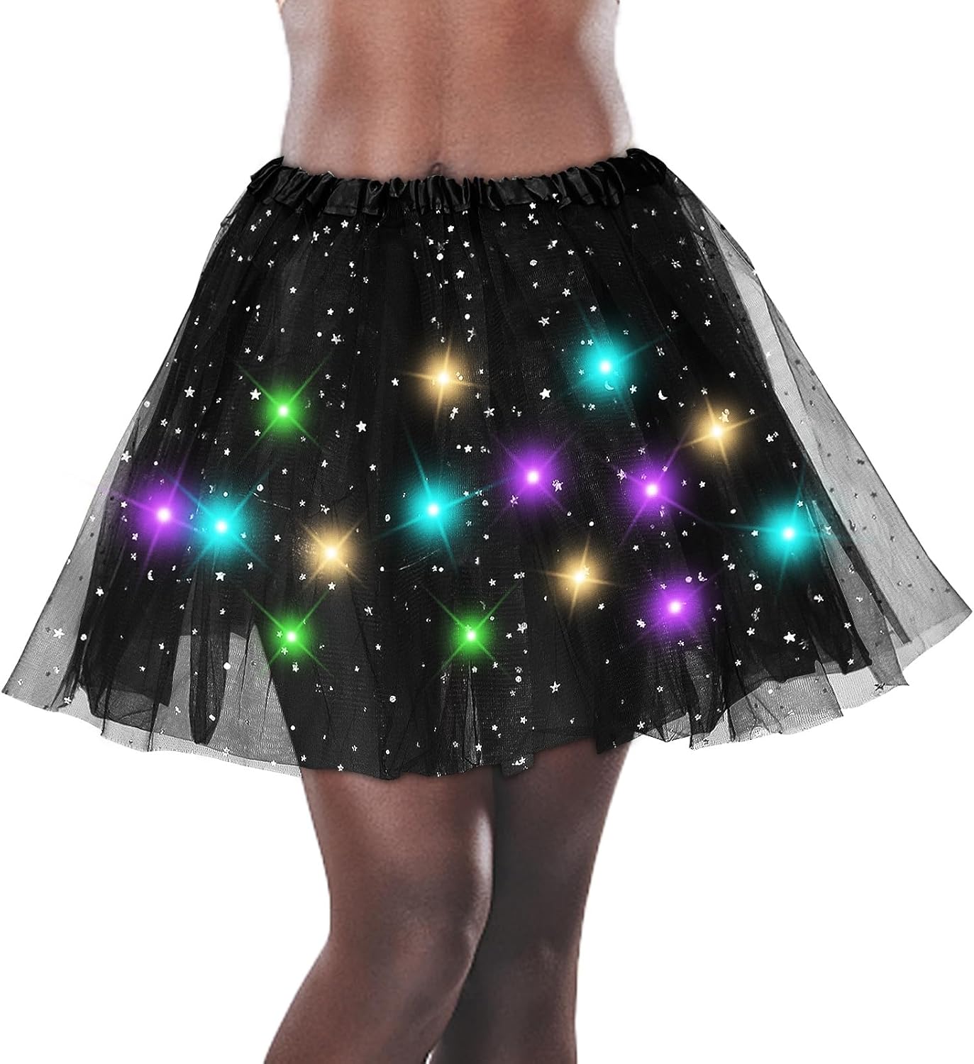 Hikkcos 2 Pcs Halloween Tutu Skirt for Adult Women Light Up Tutus Skirt Led Tutu Costume for Canival Party - TrendyLookz
