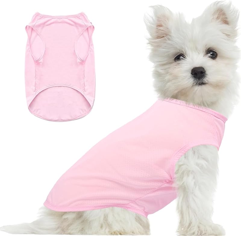 Hunde Shirt Sommer, Kühlwesten für Hunde, Hund UV Schutz T-Shirt, Hundekostüm, Hundehemd Tshirt, Haustier Tshirt für Kleine Mittelgroße Hund Katzen, Haustier Kleidung für Chihuahua, Yorkie (Rosa,M) - TrendyLookz