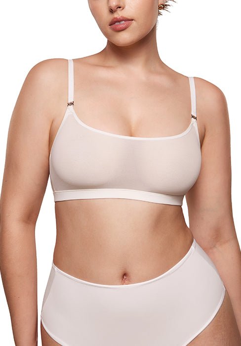 INLYRIC Women's Cosnufy Sheer Balconette Bra Demi Unlined Plunge Mesh See Through Sexy Bras Underwire - TrendyLookz