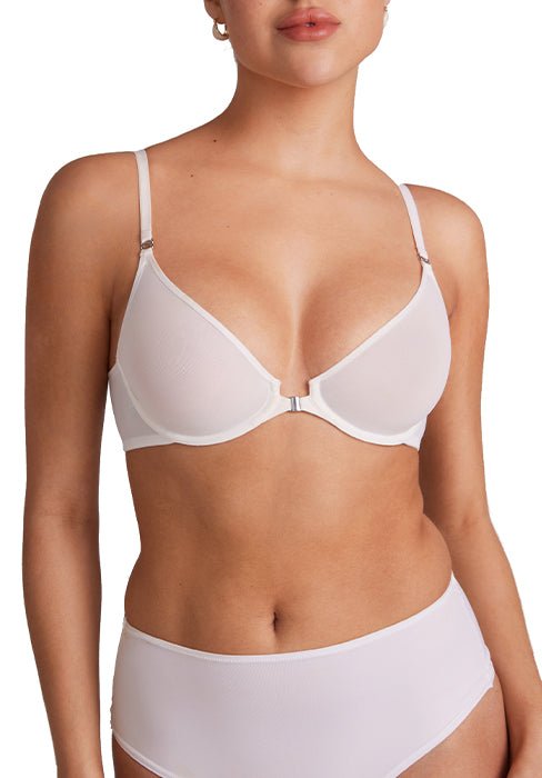 INLYRIC Women's Cosnufy Sheer Balconette Bra Demi Unlined Plunge Mesh See Through Sexy Bras Underwire - TrendyLookz
