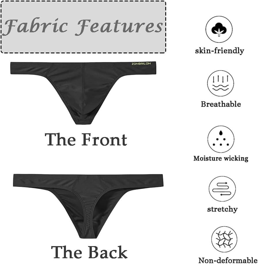 JINSHI Men's Thong Underwear Sexy Ice Silk Glossy G String Male Athletic Thongs T Back For Men Bikini Briefs - TrendyLookz