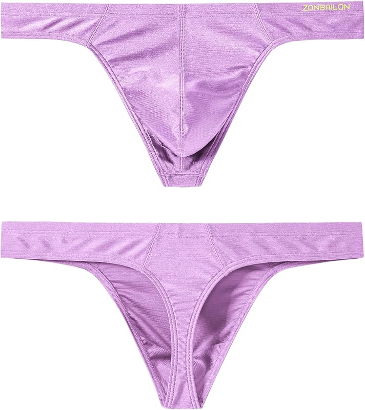 JINSHI Men's Thong Underwear Sexy Ice Silk Glossy G String Male Athletic Thongs T Back For Men Bikini Briefs - TrendyLookz