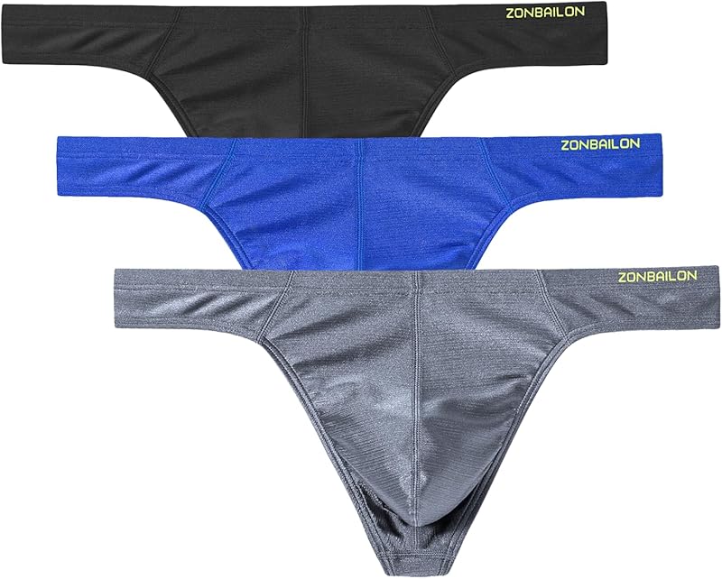 JINSHI Men's Thong Underwear Sexy Ice Silk Glossy G String Male Athletic Thongs T Back For Men Bikini Briefs - TrendyLookz