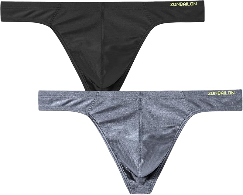 JINSHI Men's Thong Underwear Sexy Ice Silk Glossy G String Male Athletic Thongs T Back For Men Bikini Briefs - TrendyLookz