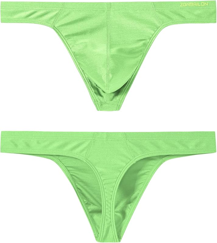JINSHI Men's Thong Underwear Sexy Ice Silk Glossy G String Male Athletic Thongs T Back For Men Bikini Briefs - TrendyLookz