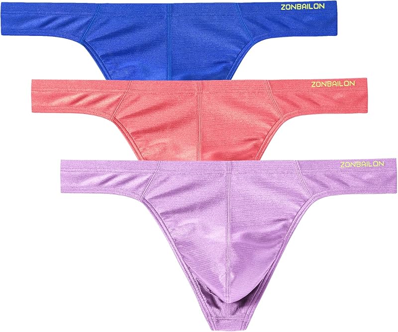JINSHI Men's Thong Underwear Sexy Ice Silk Glossy G String Male Athletic Thongs T Back For Men Bikini Briefs - TrendyLookz