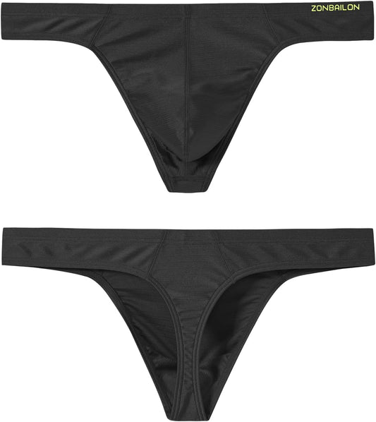 JINSHI Men's Thong Underwear Sexy Ice Silk Glossy G String Male Athletic Thongs T Back For Men Bikini Briefs - TrendyLookz