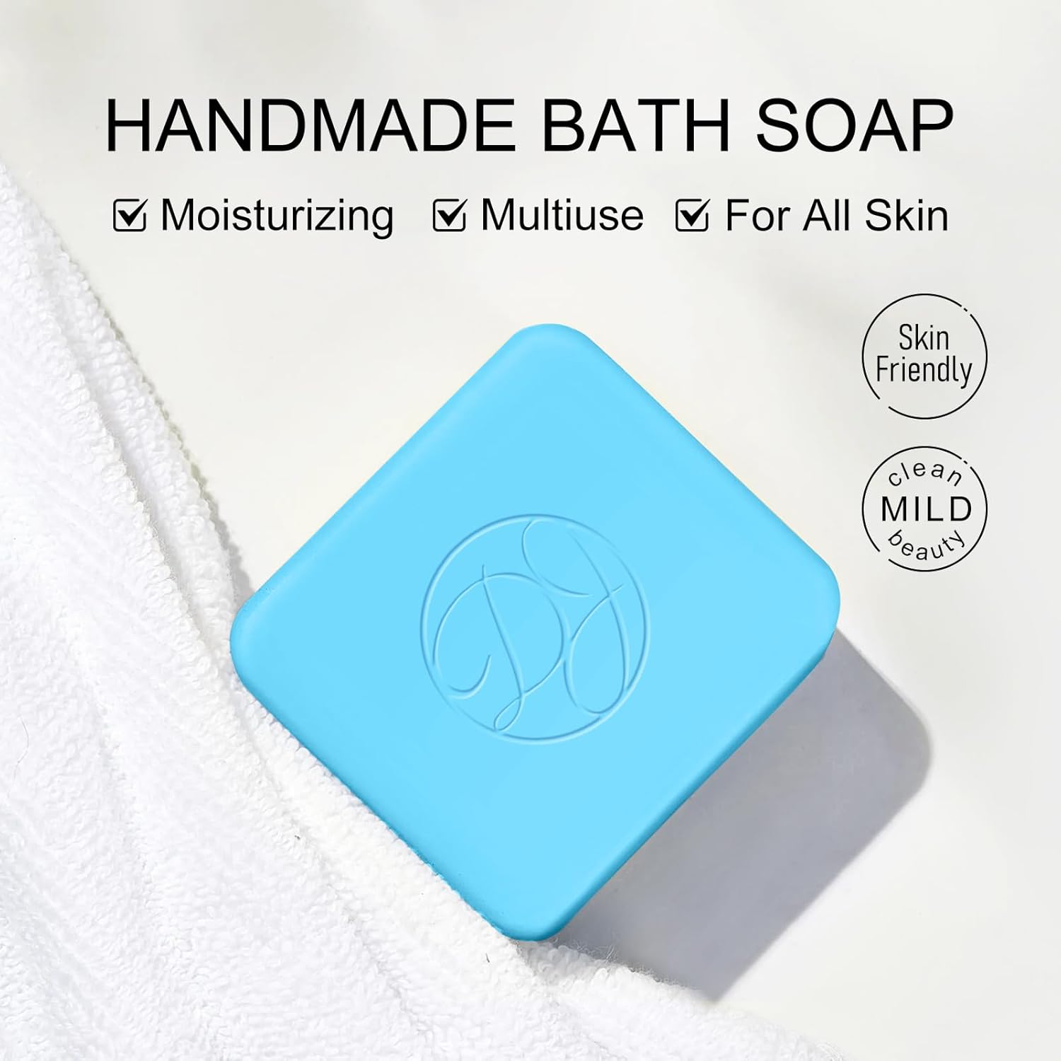 KYDA 2 Pcs Sea Salt Soap Bar, Handmade Bath Soap, Sea Salt Essential Oil Bath Soap, Bath & Body Cleansing Bath Bar, Deep Cleansing, Moisturizing - TrendyLookz